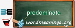 WordMeaning blackboard for predominate